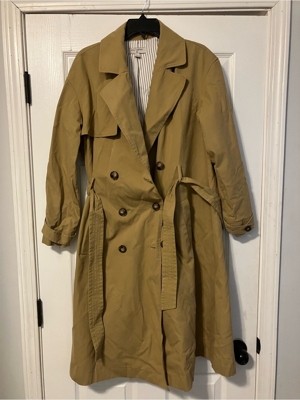 NILI LOTAN x Target Pleated Back Khaki Trench Coat Winter Womens Size Small